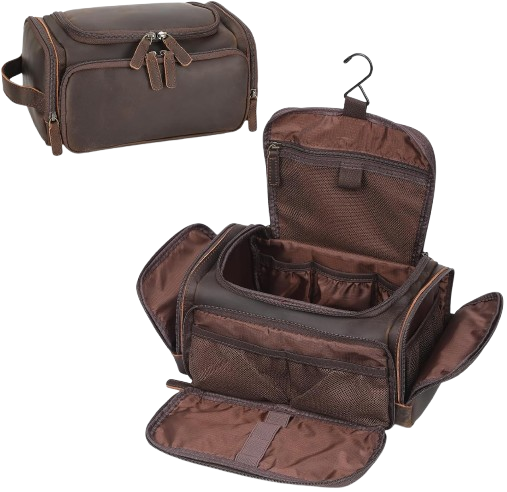 Leather Hanging Toiletry Bag