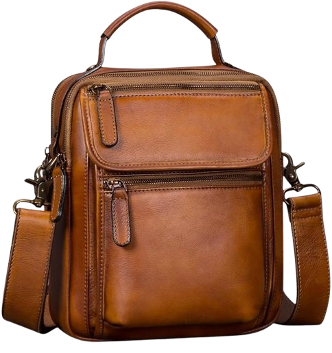 Leather Messenger Crossbody Shoulder Bag