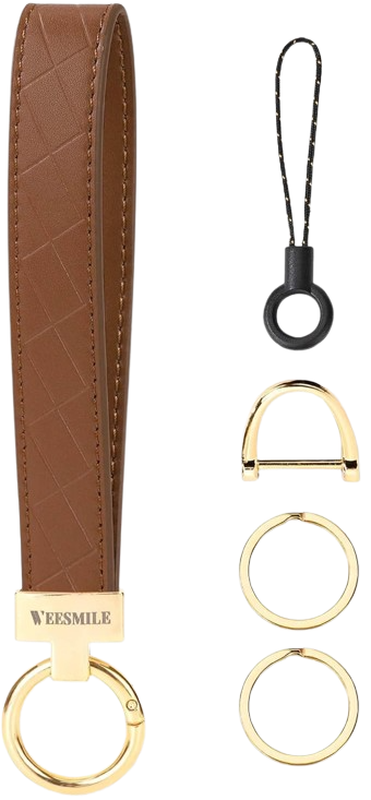 WEESMILE Leather Wristlet Keychain