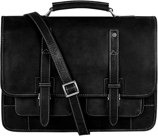 Time Resistance Italian Leather Convertible Briefcase Backpack