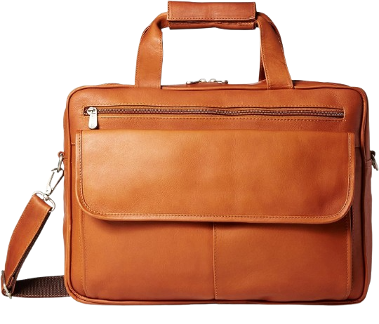 Piel Leather Slim Top-Zip Briefcase
