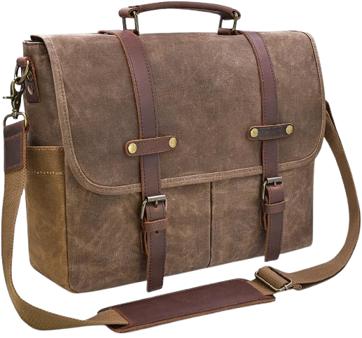 Waxed Canvas Leather Messenger Bag